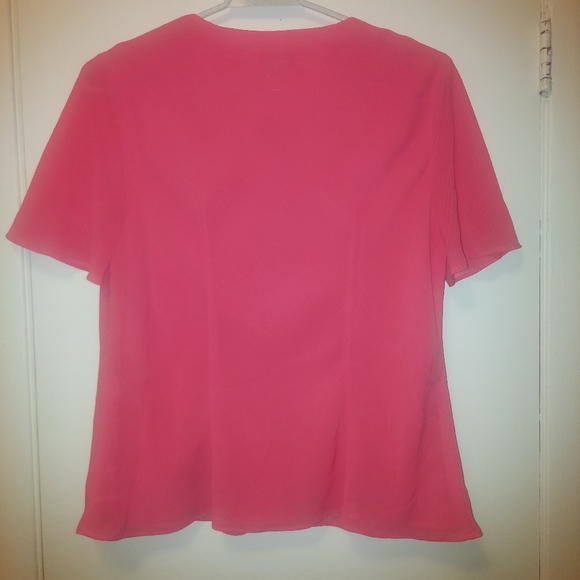 NWOT Appleseed's Short Sleeve Pink Blouse Top Shirt size 8 (M) - Picture 2 of 5